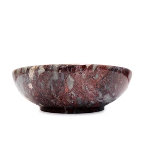 Schale Centrotavola aus Marmor Salomé Rosso Rot Marmor Dekor Küchenschale D.20 cm - Bild 1 von 3