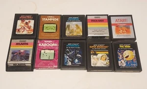 Atari 2600, Lot Of 10 Untested Games, Pac-man, Swordquest, Super Breakout, #1 - Picture 1 of 7