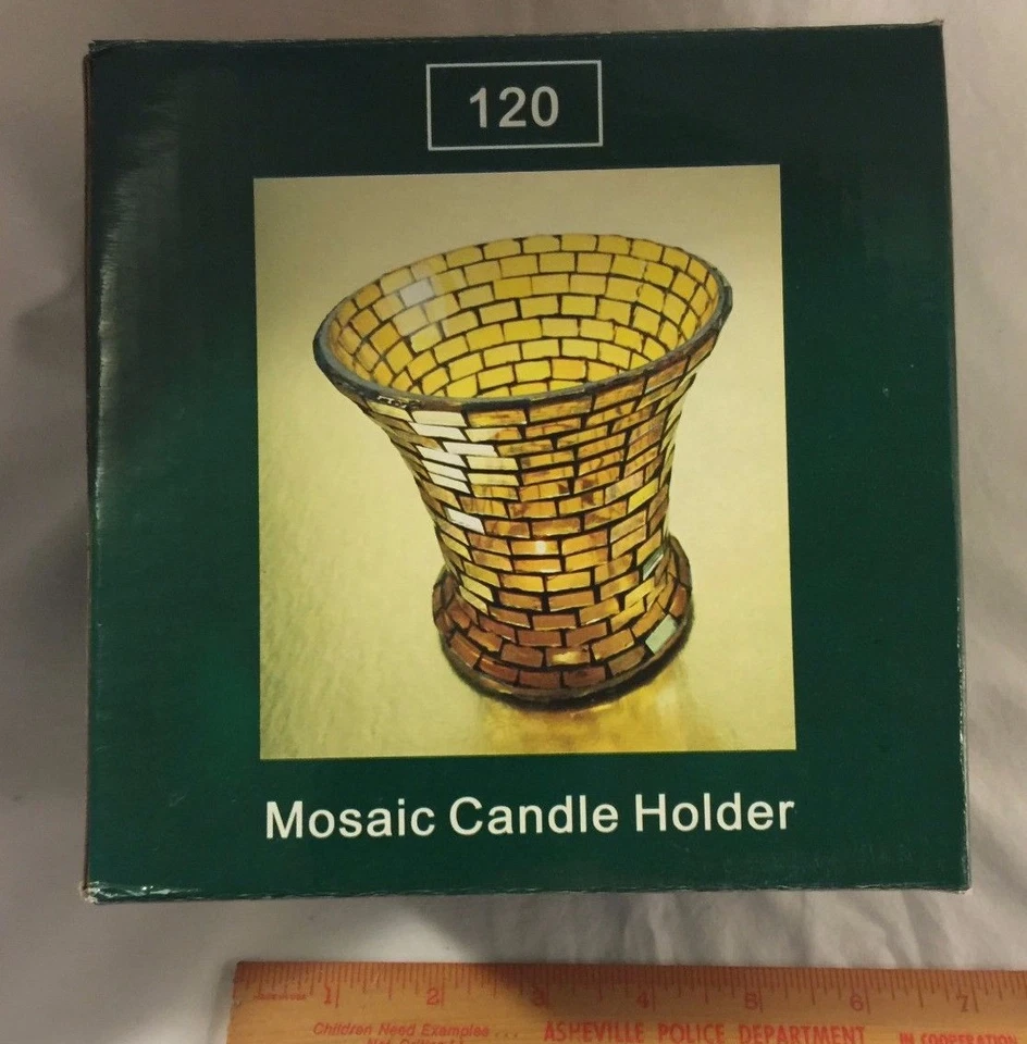 Candelabro mosaico color ámbar Foto 1 de 1