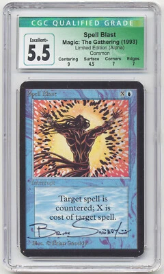 Graded Signed Spell Blast CGC 5.5 Alpha Limited Artist Brian Snoddy 1993 MTG! - Image 1 of 2