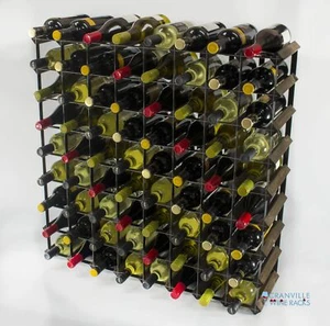 Cranville Weinregal Aufbewahrung 72 Flasche Dunkle Eiche Fleck Holz / Black - Bild 1 von 5