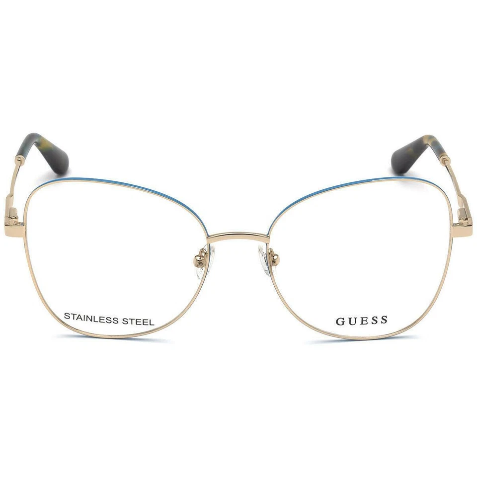 GUESS GU2850 033 Blue Gold Round Metal Optical Eyeglasses Frame 54-18-140 AB - Image 1 of 3