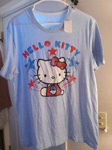 Medium Hello Kitty USA Short Sleeve Graphic T-Shirt - Blue - Picture 1 of 5