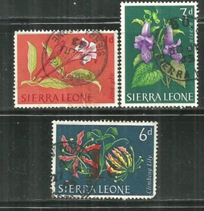 SIERRA LEONE 228, 231, 233 USED LOCAL FLOWERS #1 - Picture 1 of 2