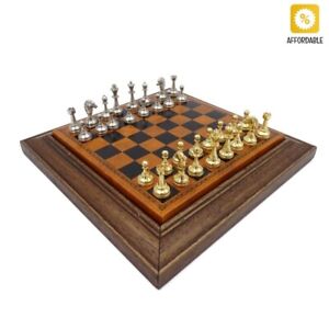 Cadeau classique moderne exclusif métal magnétique 18 x 18 cm pour un joueur d'échecs