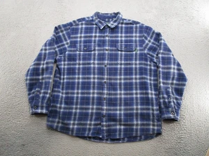Vintage Woolrich Karo Flanell Shacket Jacke Blau Knopfleiste Herren Größe 2XL Y2K - Bild 1 von 12