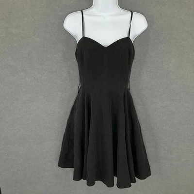 Guess by Marciano Silk Off Black Fit Flare Dress Sleeveless Sz 4 Cocktail Party - Image 1 of 4