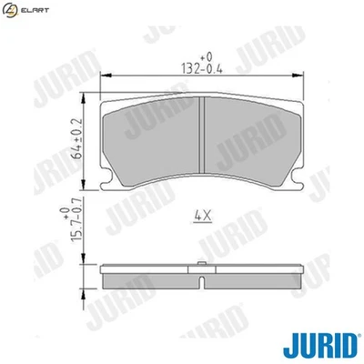 BRAKE PAD SET DISC BRAKE 573372J FOR JAGUAR RG 3.6L AJ8FT/SV8TS 4.2L 8cyl XK - Imagem 1 de 4