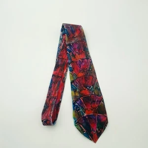 Bobbie Jacobs Solva HANDMADE 100% Silk Batik Tie Unique Artisan Pattern - Picture 1 of 22