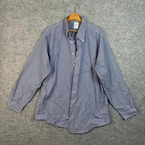 Brooks Brothers Shirt 17.5 36 Blue Check Long Sleeve 100% Cotton USA Men’s - Bild 1 von 11