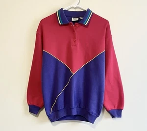 Pullover vintage Alison Craig polar con cuello de bloques de colores funky retro talla pequeña - Imagen 1 de 4