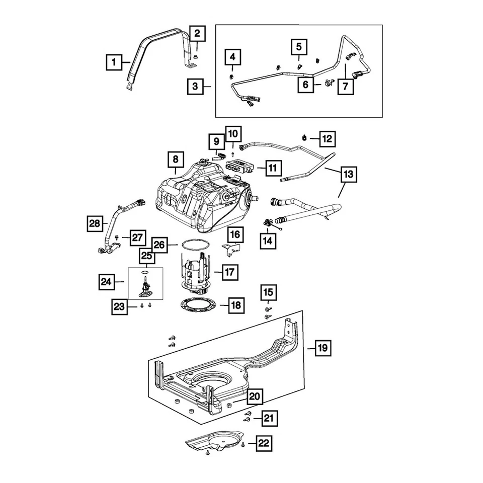 68228783AB Mopar Diesel Fluido de escape (DEF) Tubo de llenado para Ram 3500 2500 15-18 Foto 1 de 1