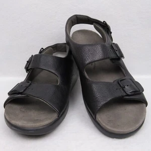 SAS Woman's Leather "Relaxed" Sandals Shoes Tripad Comfort Footbed Size 7M Black - Picture 1 of 12
