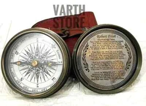 Antik Vintage Messing Nautik STANLEY London 1885 Taschenkompass mit Leder - Bild 1 von 6