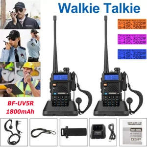 2X Baofeng UV-5R Funkgeräte Walkie Talkie Sprechfunkgeräte Handfunkgerät Set - Zdjęcie 1 z 12