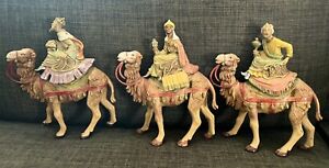 Fontanini  Nativity Italy 3 Wise Men on Camels Lot 7” Tall
