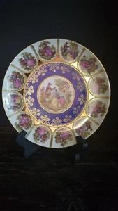 Vtg. JKW Courting Couples 7.75" round Porcelain Plate, W. Germany blue - Picture 1 of 7