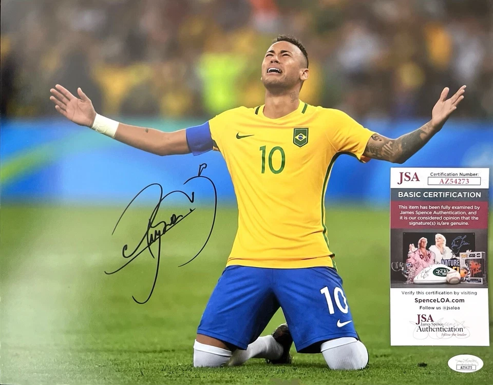 Neymar Jr Signed 11x14 Photo Team Brazil JSA COA  - Image 1 of 1