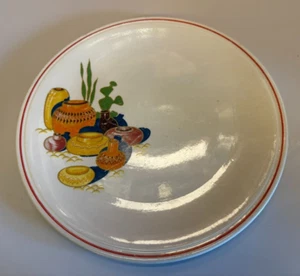 Homer Laughlin Kitchen Kraft Ovenserve Mexicana Pattern - Cake Plate - Red Band - Picture 1 of 9