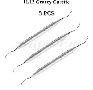 11/12 Gracey Kürette Doppelend Dental Parodontal Ergonomisch Hohlgriff 3 Stück - Bild 1 von 7