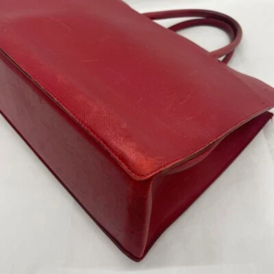 Bolso de mano de baño HERMES blanco rojo usado Foto 1 de 4