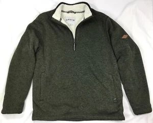 ORVIS Sherpa Lined Pullover Jacket Plush Classic Collection 1/4 Zip Mens Sz L - Picture 1 of 19