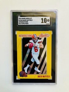 2018 Absolute BAKER MAYFIELD Introductions Gold Spectrum RC #IN-BM SGC 10 - Picture 1 of 2