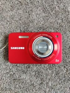 Samsung ST90 14.2MP 5X Digital Camera inc Battery & Case - Red Silver - Untested