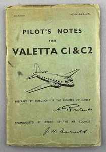 VICKERS VALETTA C1 & C2 PILOTS NOTES ORIGINAL 1952 USED RAF PILOT'S - Picture 1 of 12