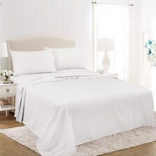 Royale Linens Soft Home Brushed Percale Ultra 100% Cotton, Queen, White 