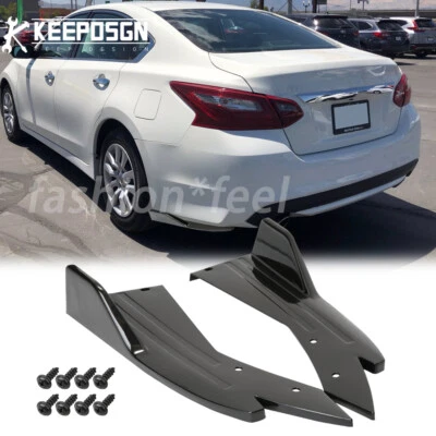 For Nissan Altima Glossy Black Rear Bumper Diffuser Spoiler Splitter Side Skirts - Image 1 of 4