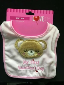 NUEVO CON ETIQUETAS AMOR en el aire - Pechera rosa oso bebé - Talla 0-12M 1er San Valentín - Imagen 1 de 2