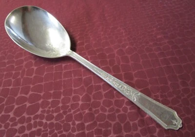 Cucharas para servir grandes o bayas ancestrales plateadas 1924 sin monogramas (LU) Foto 1 de 4