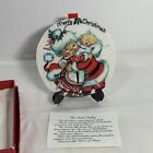 VTG 1996 Hand Painted Sand Dollar Christmas Ornament Santa Mrs Claus