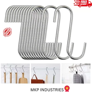 40 Heavy Duty Pack S Hooks Stainless Steel S Hooks for Hanging pots Pans Plants - Picture 1 of 7