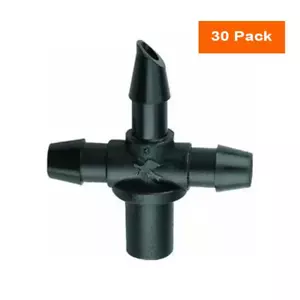 1/4 in. Barbed Tee Fittings for Drip Tubing Irrigation Watering Systems, 30-Pack - Picture 1 of 12