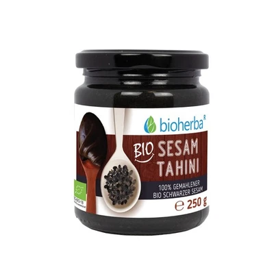 BIOHERBA REICHENBACH GMBH Bio Sesam Tahini 100% gemahlener Bio Schwarzer Sesam 250g
