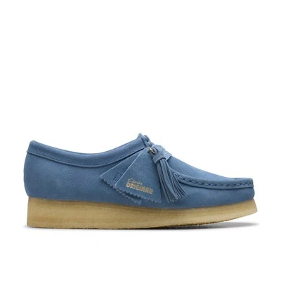Clarks Wallabee 26179157 Womens Blue Suede Oxfords & Lace Ups Casual Shoes - Image 1 of 4