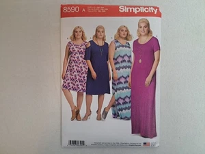 Patrón Simplicity - Vestido tejido para mujer en 2 longitudes (1XL-5XL) #8590 - Sin cortar - Imagen 1 de 6