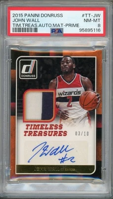 2015-16 Donruss Timeless Treasures John Wall Jersey Auto 3/10 POP 1!!! - Image 1 of 2
