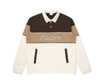 [Malbon Golf] Camisetas de cuello a rayas audaces para hombre - Tostadas Foto 1 de 4