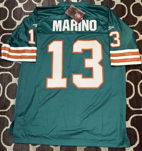 (NEW WITH TAGS) DAN MARINO Jersey LARGE THROWBACK 1984 Miami Dolphins Reebok - Picture 1 of 4
