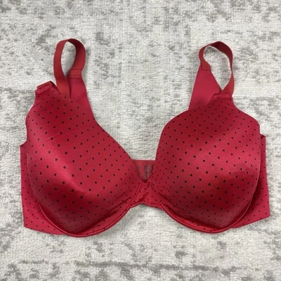 Sutiã Soma Vanishing Back cobertura total vermelho com bolinhas feminino tamanho 36D - Imagem 1 de 4