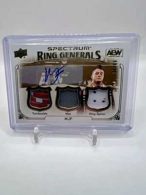 2021 Upper Deck AEW Spectrum MJF Ring Generals Triple Patch Auto /16 - Image 1 of 2