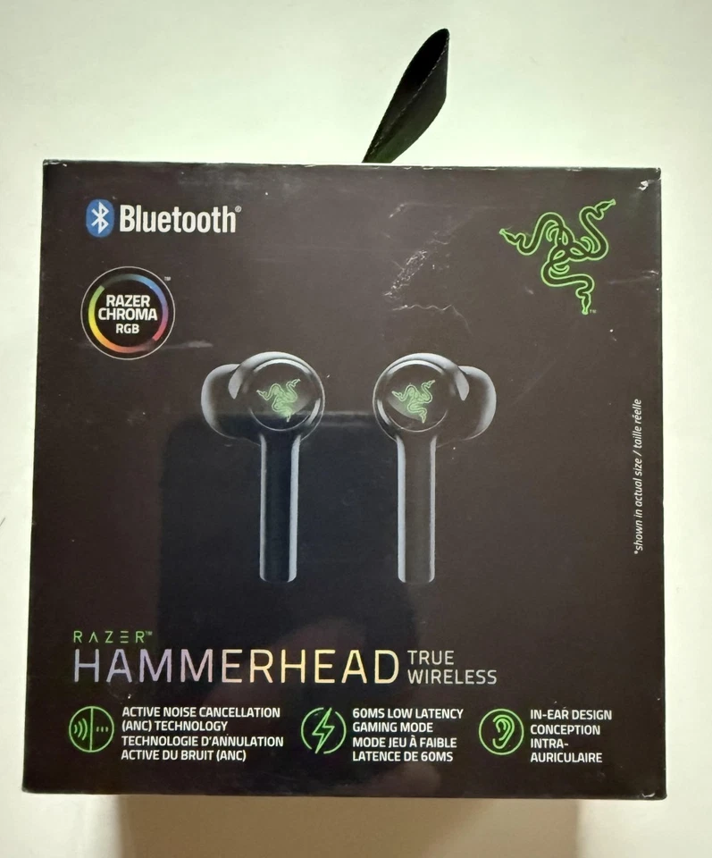 Auriculares inalámbricos para juegos Razer Hammerhead True 2da generación BT cancelación de ruido NUEVO Foto 1 de 3