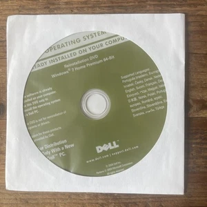 Dell Operating System Reinstallation CD MS 64 Bit Windows 7 Pro 0R7XD1 UNOPENED - Picture 1 of 6