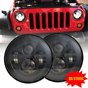 DOT Approved 7" inch Round LED Headlights Hi/Lo Beam For Jeep Wrangler JK TJ CJ - Picture 1 of 12