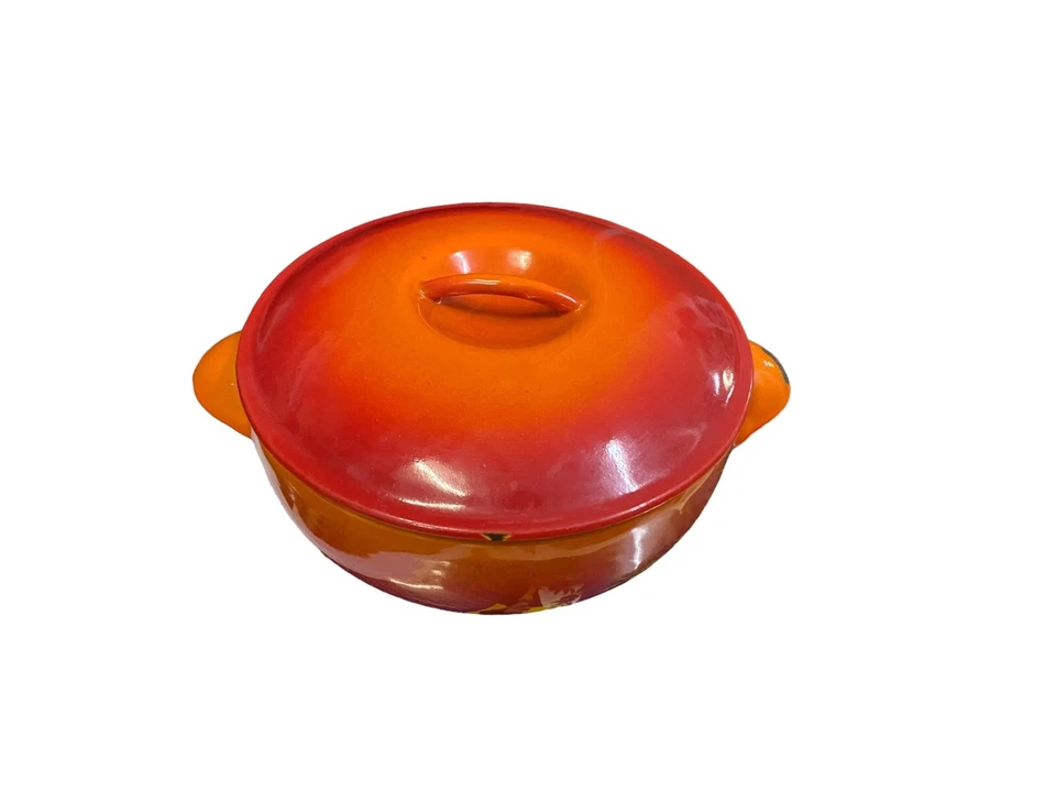 ANCIEN POELON MARMITE LE CREUSET  FONTE ÉMAILLÉE CASSEROLE - Photo 1/4