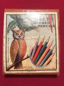 Estuche a presión vintage lápices de colores Sunset, con 18 lápices, excelentes gráficos y colores - Imagen 1 de 3