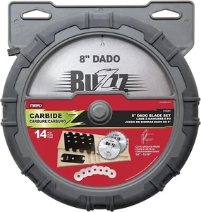 MIBRO 8" Carbide Stacking Dado Saw Blade Set 14 Piece Buzz NEW 416381 Silver AU - Picture 1 of 7